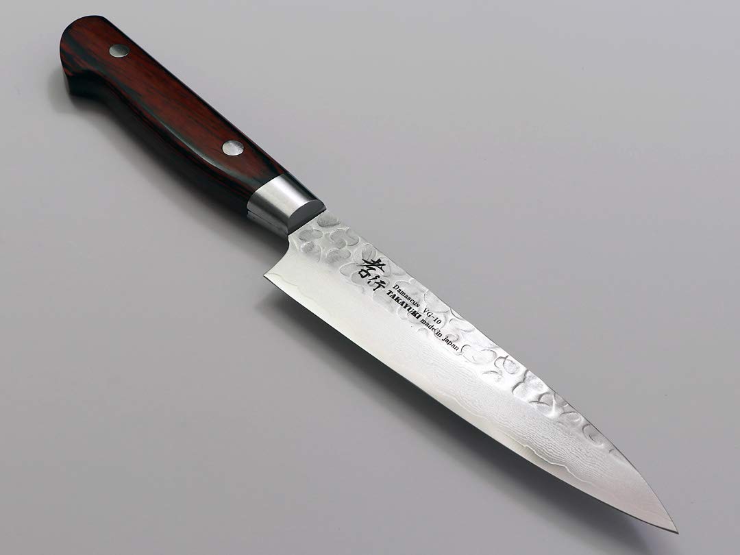ペティナイフ 120mm ダマスカス ステンレス V金10号　八角柄 shinjurohonpo_stg-00822